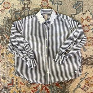 Gap x Doen Organic Cotton Eyelet Big Shirt, Size Small